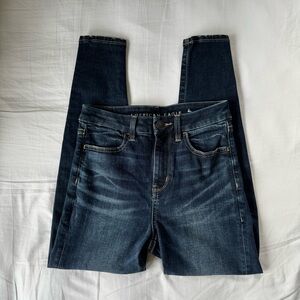 American Eagle Outfitters Women's Dark Blue High Rise Jeggings